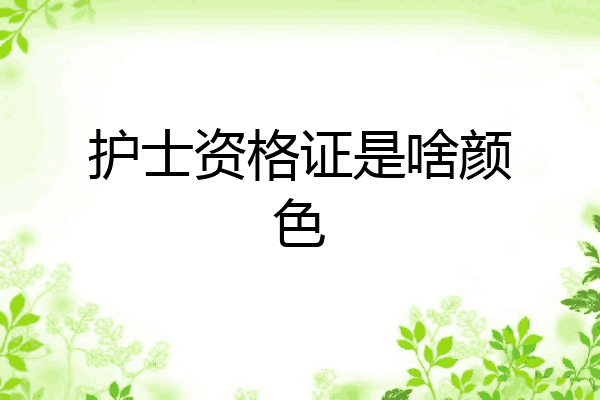 护士资格证是啥颜色