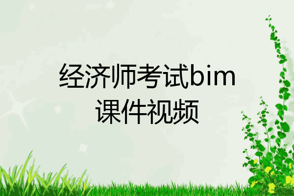 经济师考试bim课件视频