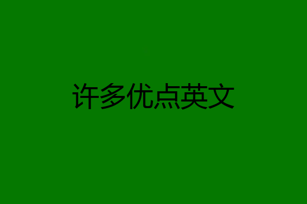 许多优点英文