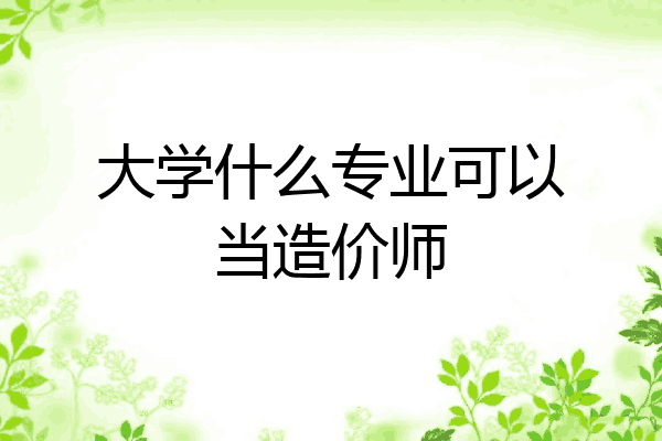 大学什么专业可以当造价师