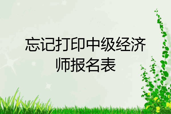 忘记打印中级经济师报名表