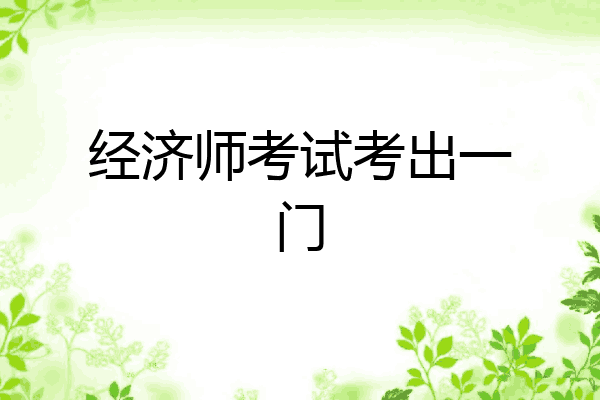 经济师考试考出一门