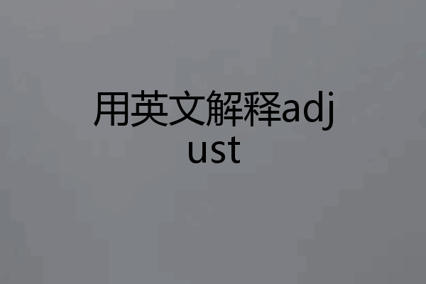 用英文解释adjust