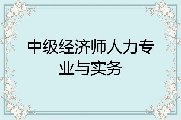 中级经济师人力专业与实务