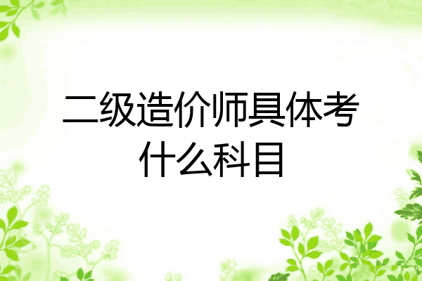 二级造价师具体考什么科目