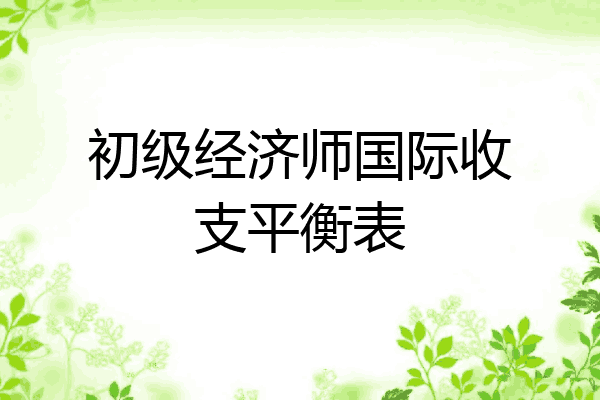 初级经济师国际收支平衡表