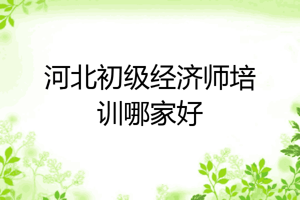 河北初级经济师培训哪家好
