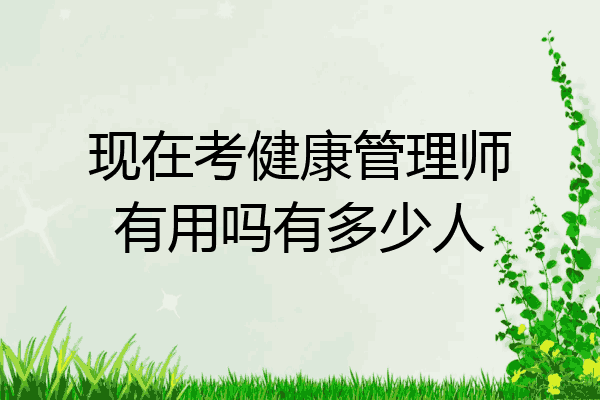 现在考健康管理师有用吗有多少人