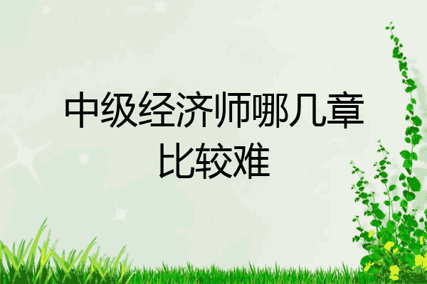 中级经济师哪几章比较难