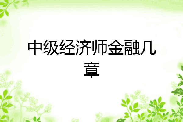 中级经济师金融几章