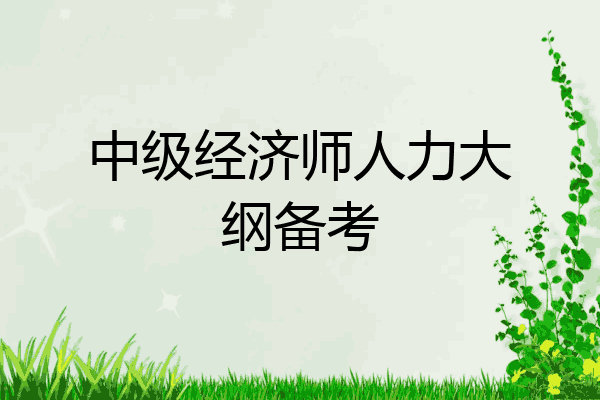 中级经济师人力大纲备考