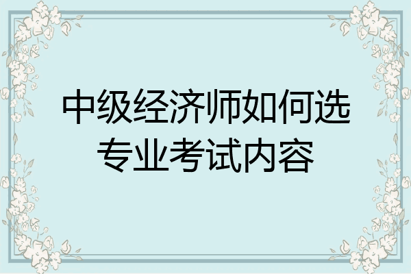 中级经济师如何选专业考试内容