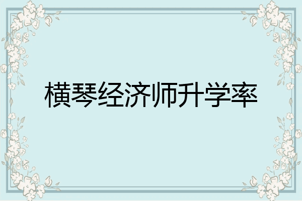 横琴经济师升学率