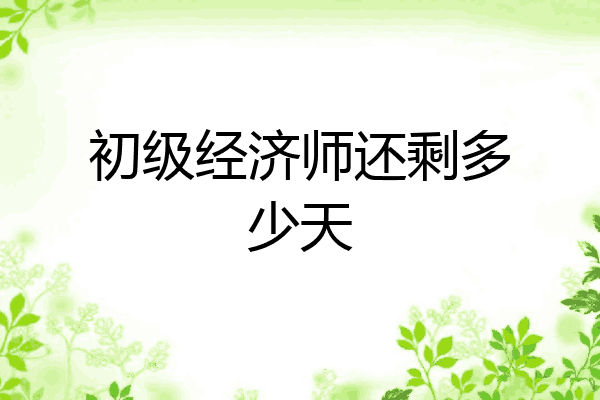 初级经济师还剩多少天