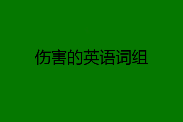 伤害的英语词组