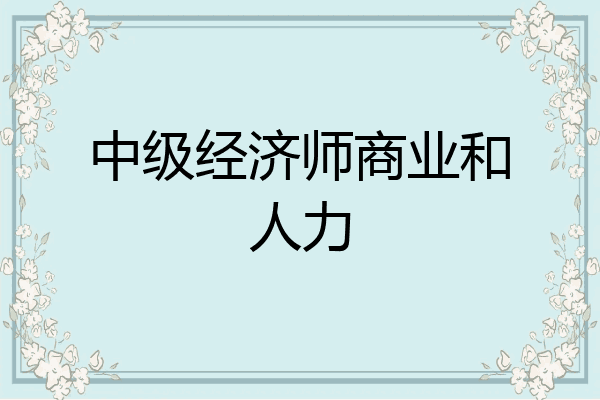 中级经济师商业和人力
