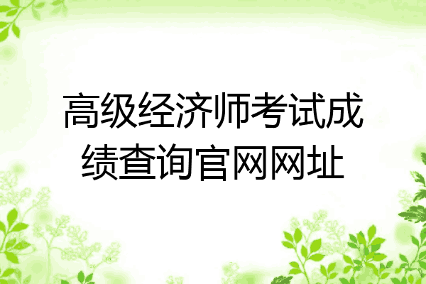 高级经济师考试成绩查询官网网址