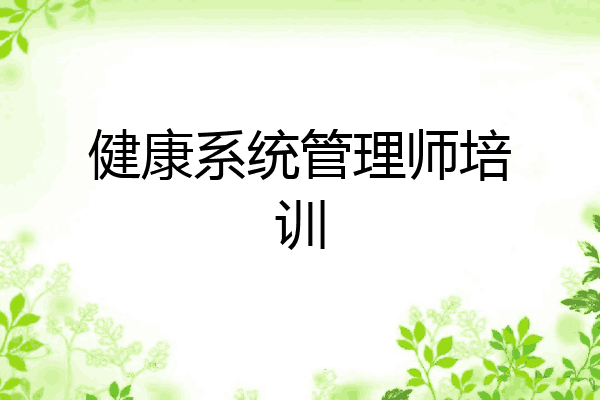 健康系统管理师培训