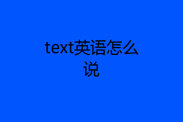 text英语怎么说