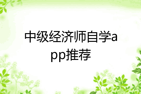 中级经济师自学app推荐