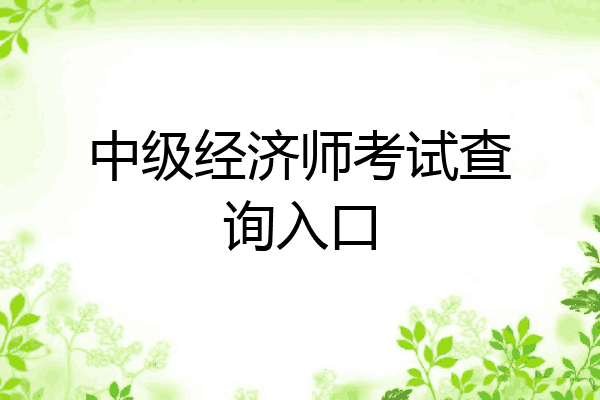 中级经济师考试查询入口
