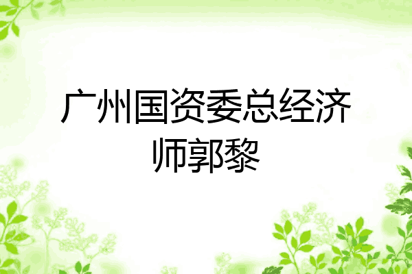 广州国资委总经济师郭黎
