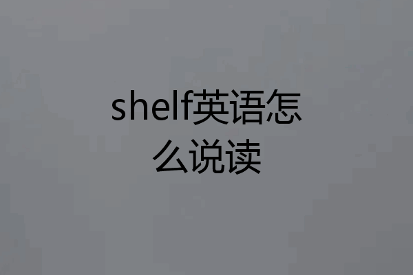 shelf英语怎么说读