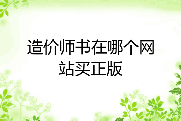 造价师书在哪个网站买正版