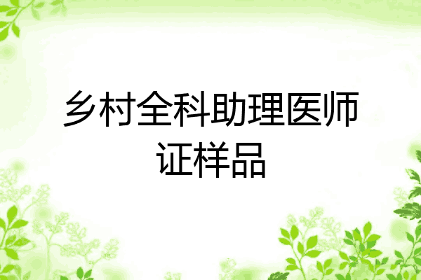 乡村全科助理医师证样品