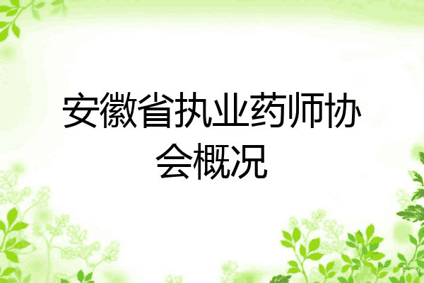 安徽省执业药师协会概况