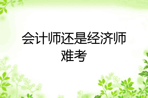 会计师还是经济师难考