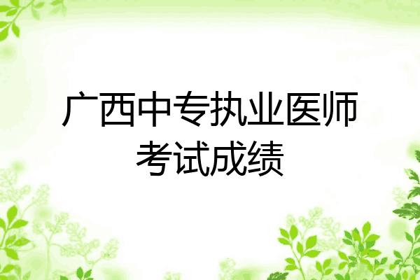 广西中专执业医师考试成绩