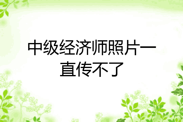 中级经济师照片一直传不了