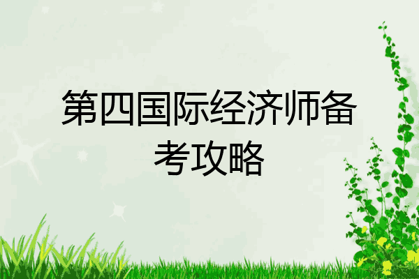 第四国际经济师备考攻略