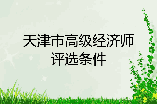 天津市高级经济师评选条件