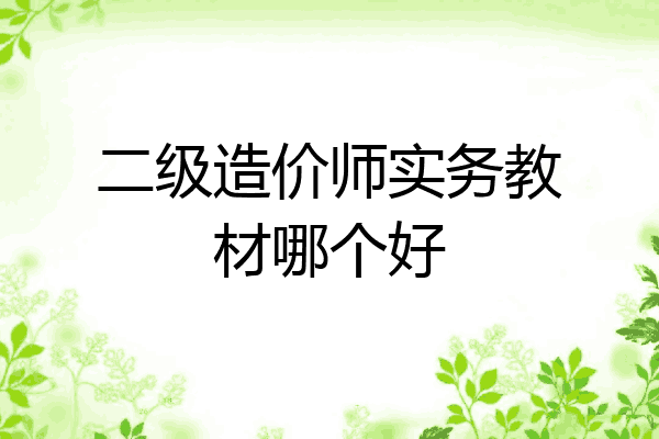 二级造价师实务教材哪个好