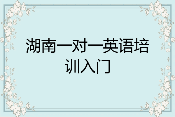 湖南一对一英语培训入门