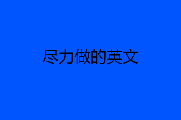 尽力做的英文