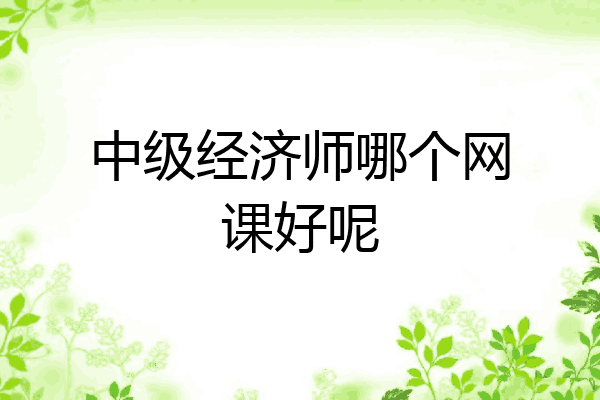 中级经济师哪个网课好呢