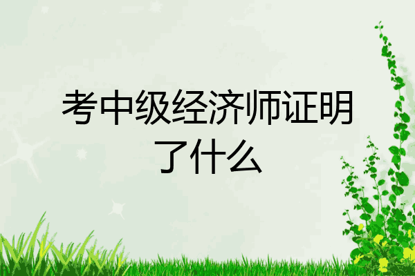 考中级经济师证明了什么