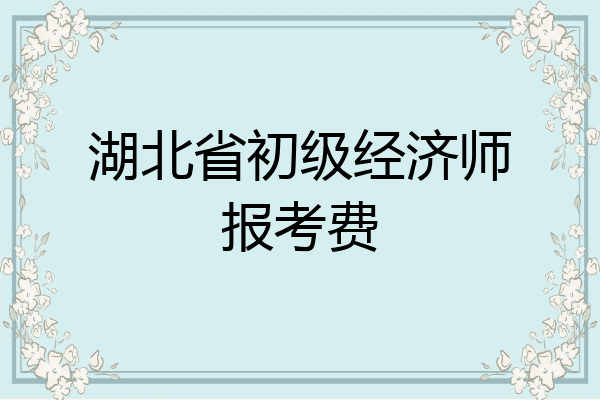 湖北省初级经济师报考费