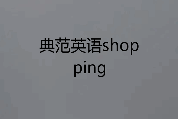 典范英语shopping
