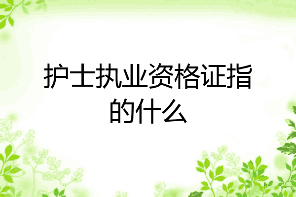 护士执业资格证指的什么