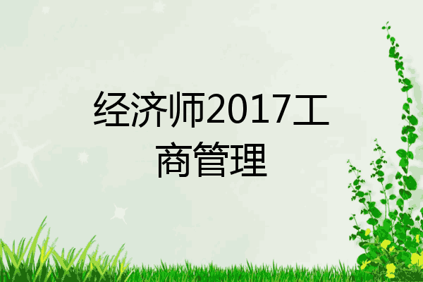 经济师2017工商管理