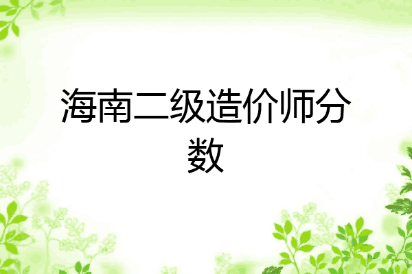 海南二级造价师分数