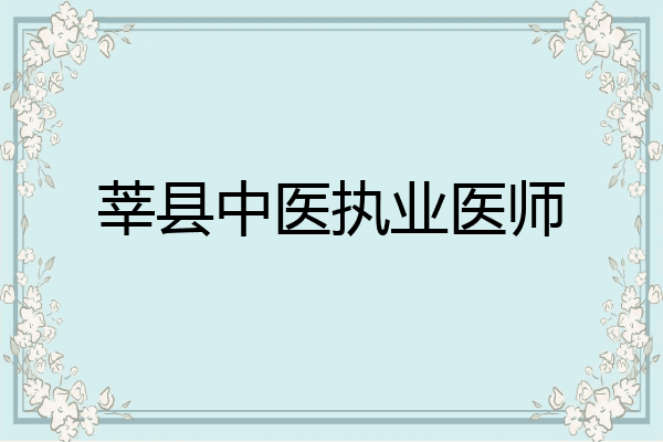 莘县中医执业医师