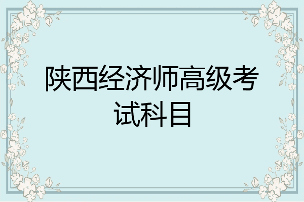陕西经济师高级考试科目