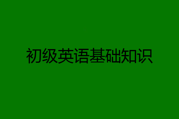 初级英语基础知识