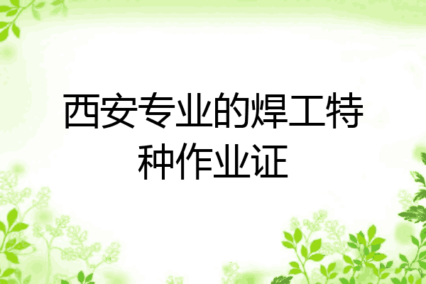 西安专业的焊工特种作业证