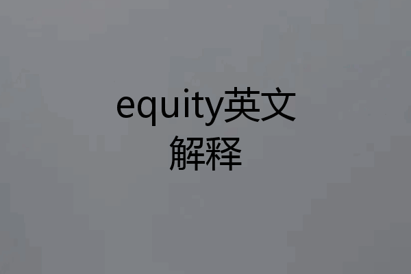 equity英文解释